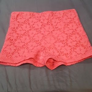 High waist coral shorts